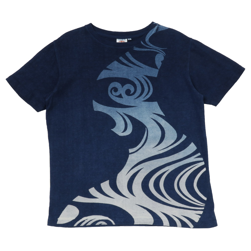 身につける夏|ヘンプコットンTシャツ（半袖）【流水】 藍染め