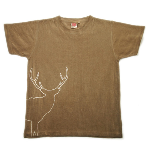 秋のおすすめ15選|ヘンプコットンTシャツ（半袖）【野生の鹿】 濃いめの柿渋染め