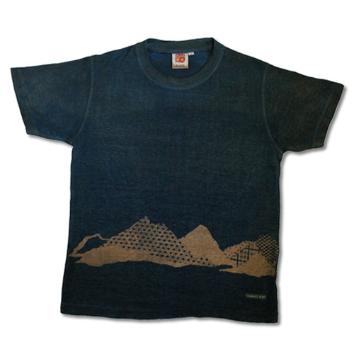 父の日の贈り物|ヘンプコットンTシャツ（半袖）【山小紋】 藍渋染め
