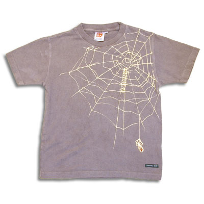 父の日の贈り物|ヘンプコットンTシャツ（半袖）【蜘蛛の巣】 柿渋染めと鉄媒染