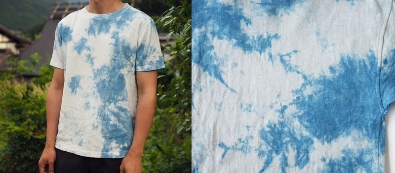みつる工芸のヘンプコットンTシャツ（半袖）【タイダイ柄】 藍染め