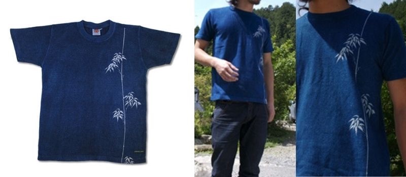 みつる工芸のヘンプコットンTシャツ（半袖）【若竹】 藍染め